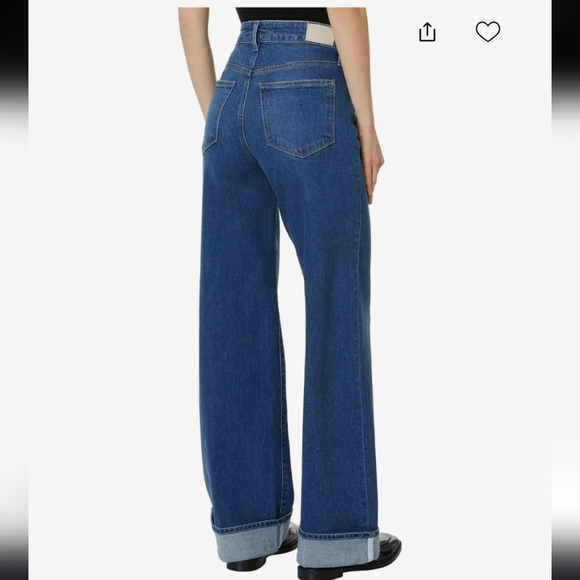 Paige Sasha 32 Wide Cuff Ladies High Rise 23 Medium Wash EUC - Picture 3 of 14